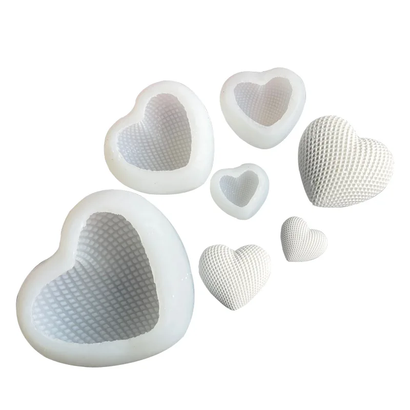 3D Diamond Candle Mould Love Heart Shape Resin Plaster Silicone Mold Cake Decoration Chocolate Dessert Mold Handmade Soap Making images - 6