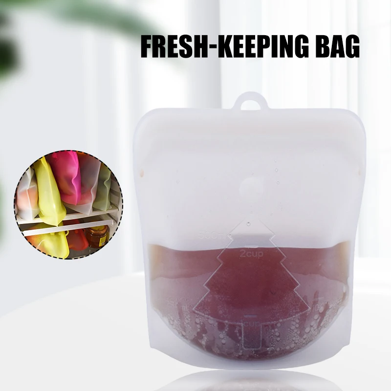 

New Multipurpose Silicone Food Bag Without Tie Rods Large Capacity Leakproof Food Fresh-Keeping Storage Bag