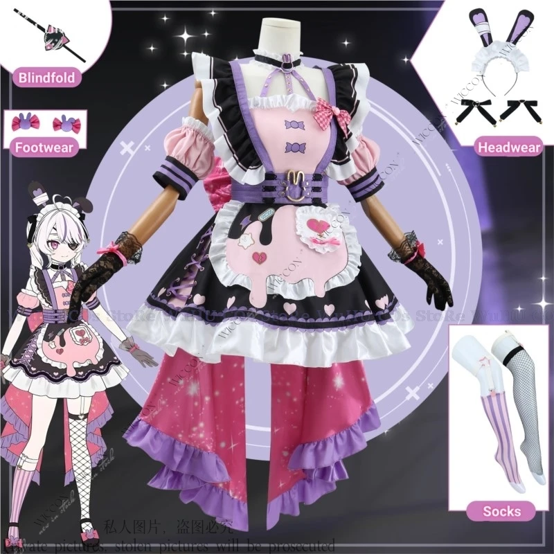 Nijisanji EN Maria Marionette 2 0 Косплей Костюм Парик Обувь Comic-Con Маскарад Маскировка Женщина