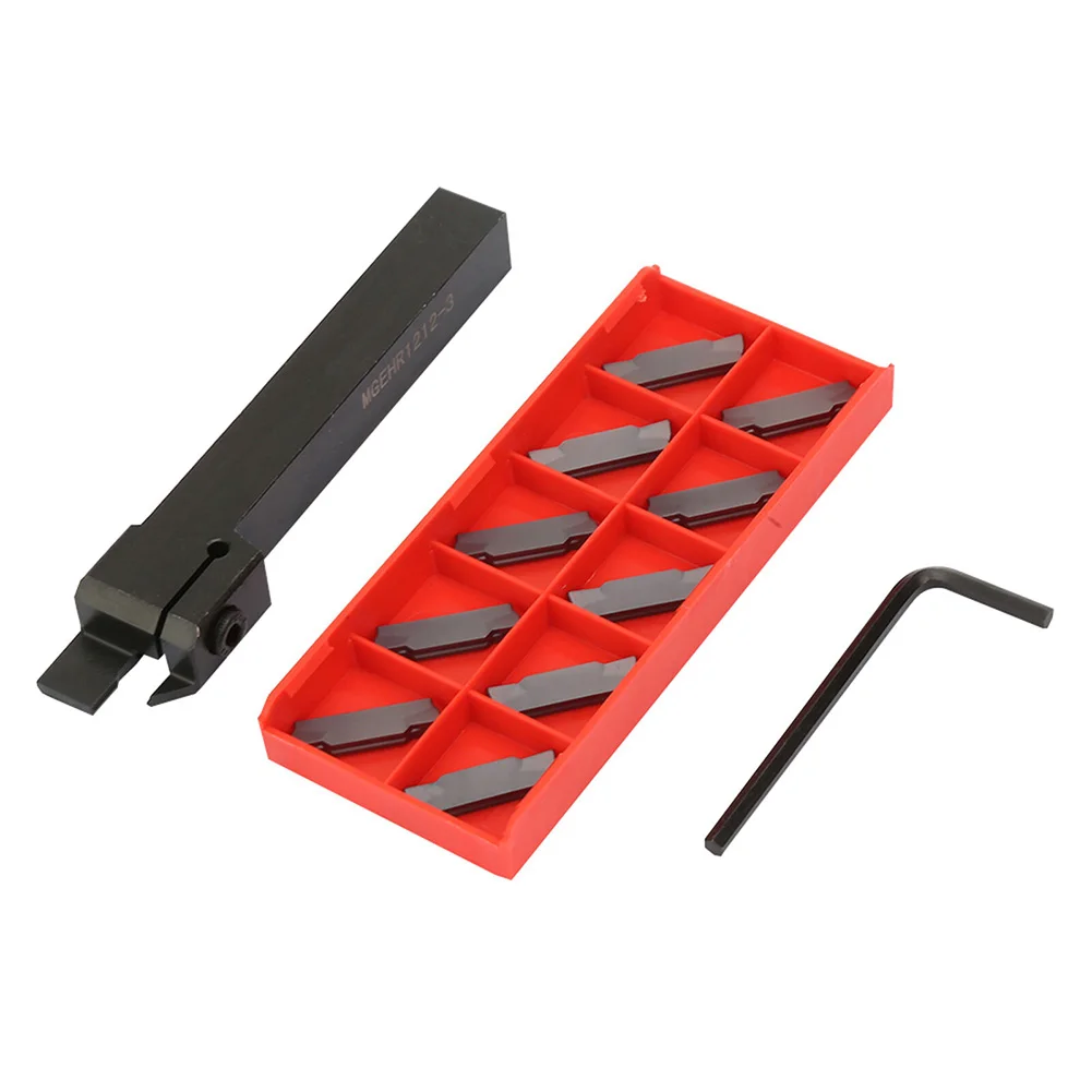 12pcs MGMN300 Insert Blades MGEHR1212-3 Turning Tool Holder Wrench For Cut-Off Grooving Parting Metalworking Tool Accessories