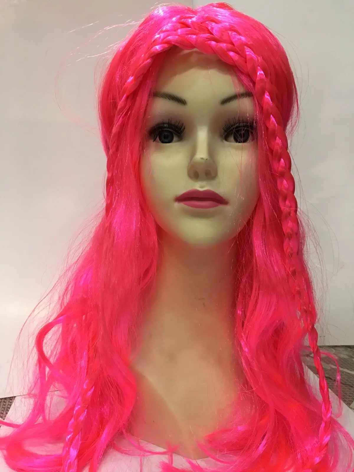 

Плетеный парик в сборе, длинные волосы, розовый цвет