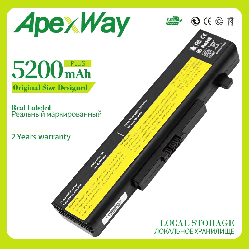 

ApexWay 6 ячеек 5200 мАч G580 L11L6Y01 Аккумулятор для ноутбука Lenovo L11M6Y01 L11S6Y01 Y580 G510 G580AM G710 Z380 Z380AM Y480 V480