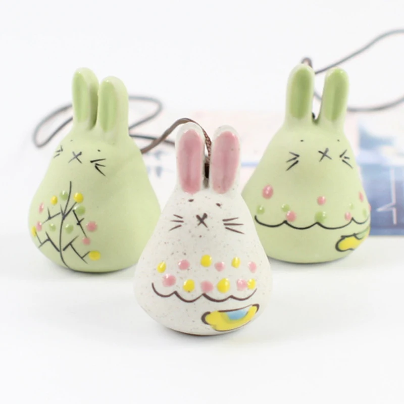 

High Quality Rabbit Key Chain Ceramic Car Ornament Ladies Bag Pendant Birthday Gift For Friend Ceramic Jewelry