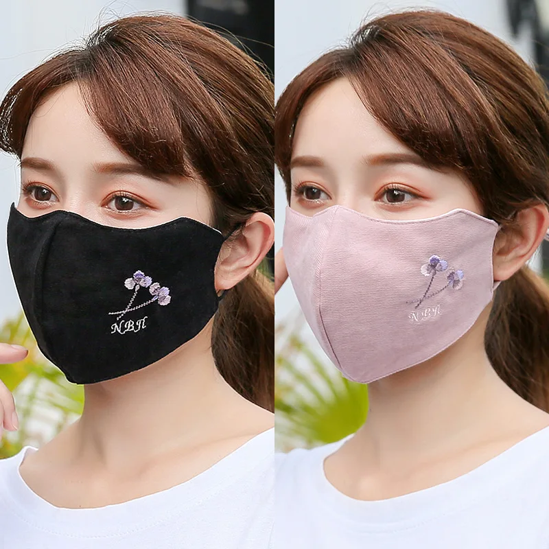 Маска для лица многоразовая моющаяся Пылезащитная дышащая с цветочным принтом |