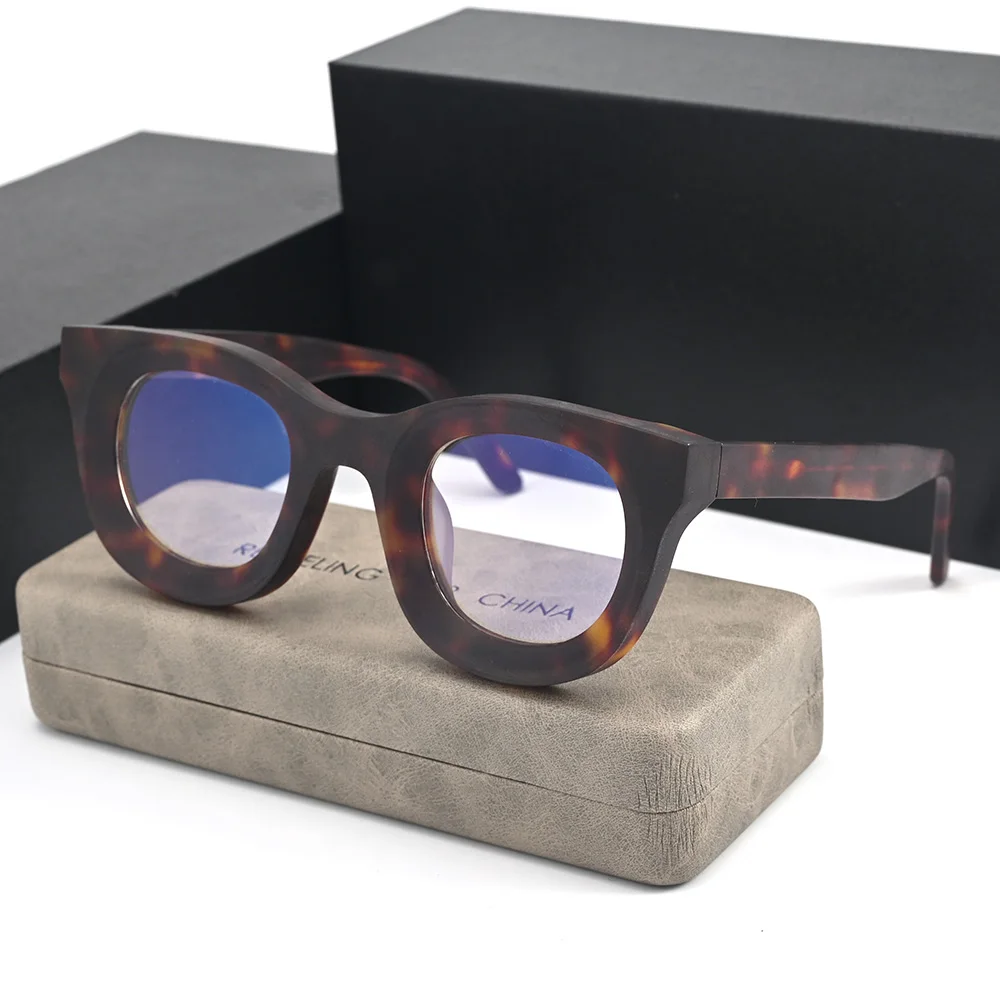 Vintage Acetate Eyeglasses Frame Male Women Thick Reading Glasses Men Black Tortoise Spectacles Anti Reflection 0 +150 200 250