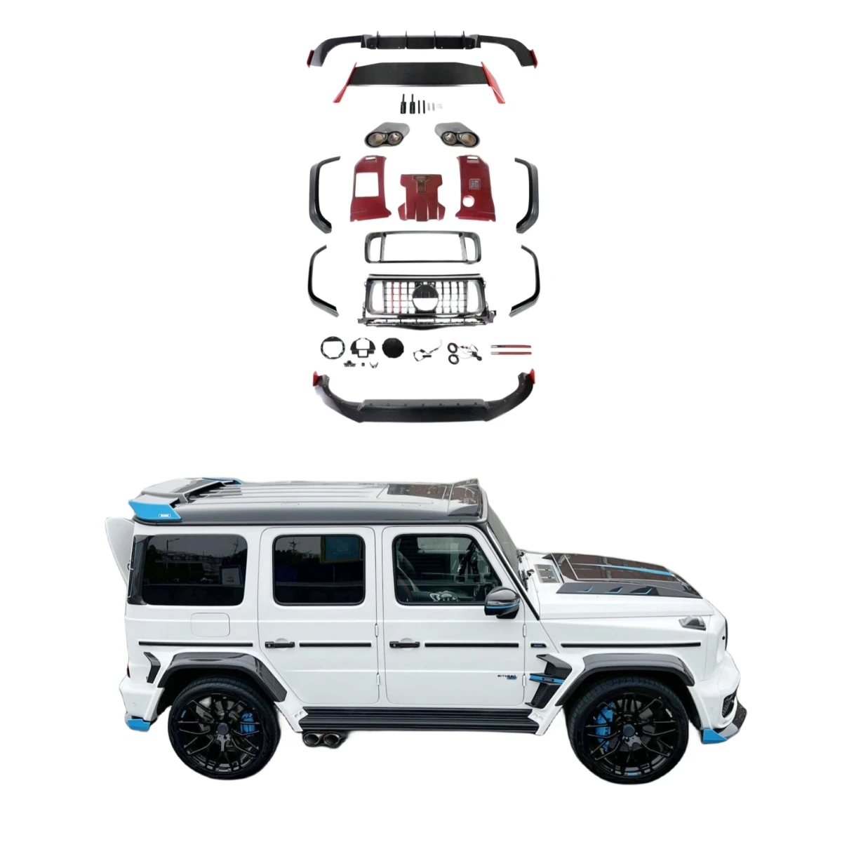 W464 G63 сухое углеродное волокно комплект корпуса B Style G900 для Mercedes G klассе W463A AMG