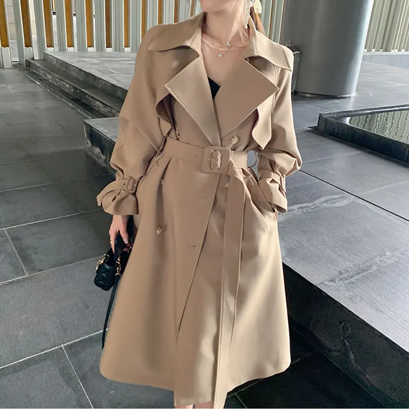 Trench-Coat kaki haut de gamme pour femmes  nouvelle collection printemps-automne  vêtements pour