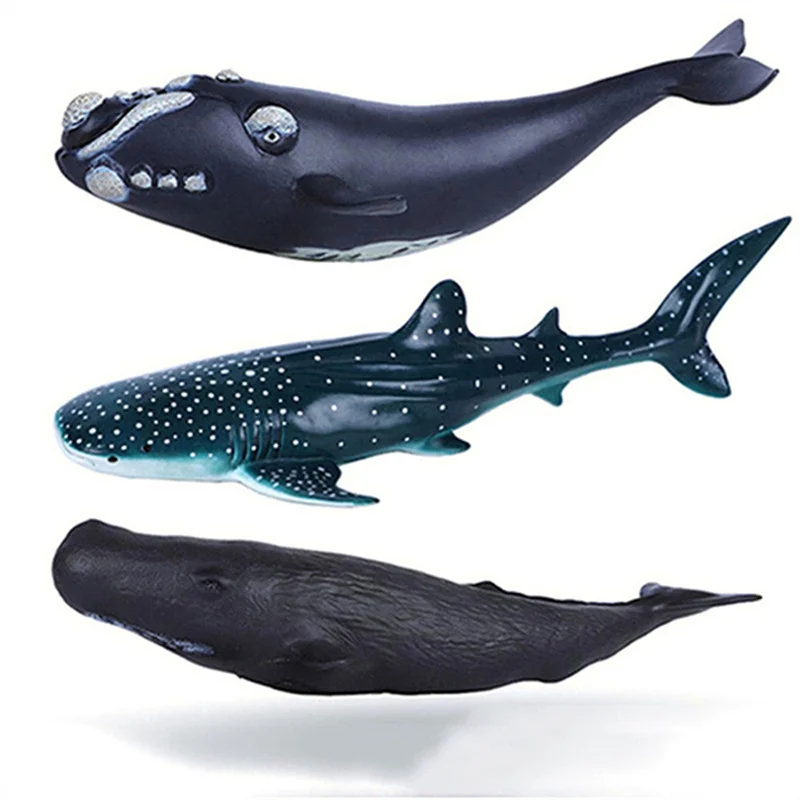 23cm Realistic Marine Animal Sperm Whale Whale Shark Performance Doll ABS Movables Doll Model Series Children's eDucational Toys