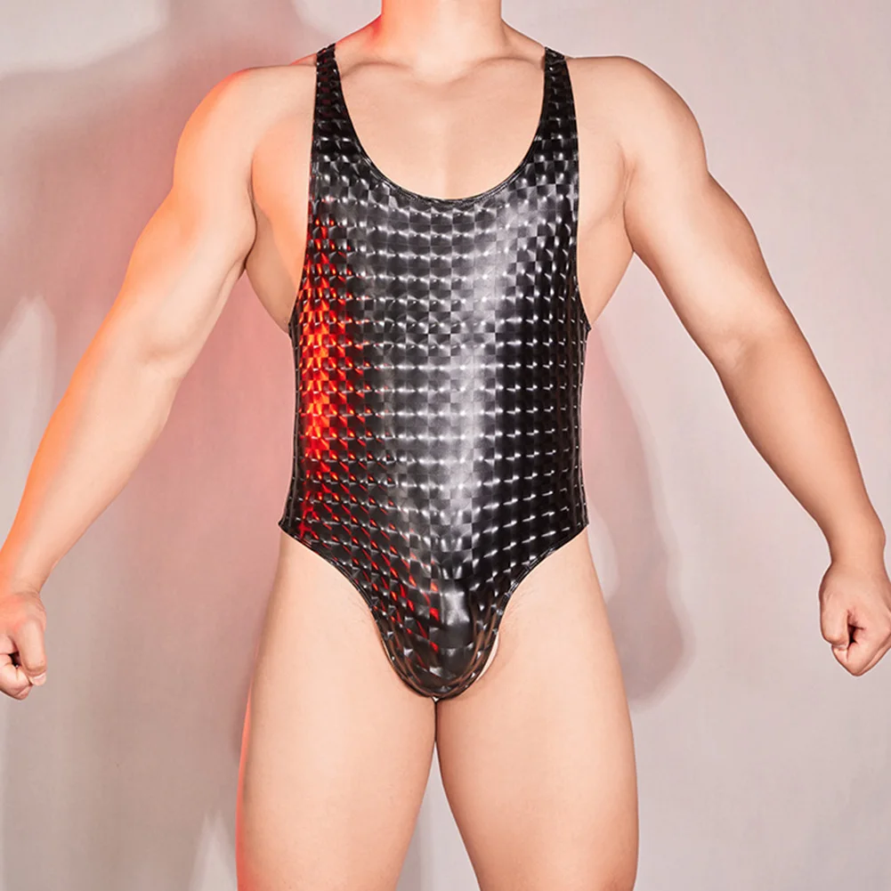 

Men Bodysuit Thong Leotards Tank Tops Gym Singlet Y-Back Muscle Vest Underwear Enhance T-Back Jockstraps Cuecas
