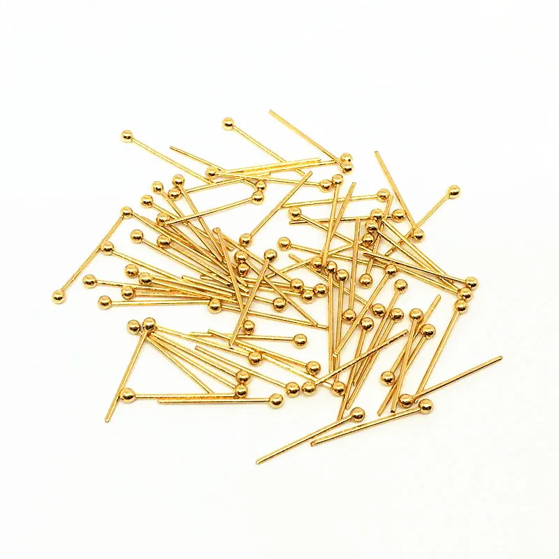 

50pcs/lot wholesale lots bulk Stainless Steel Gold Ball Pins Length 20mm/30mm/35mm/40mm Diy Jewelry Making Head Pins Findings