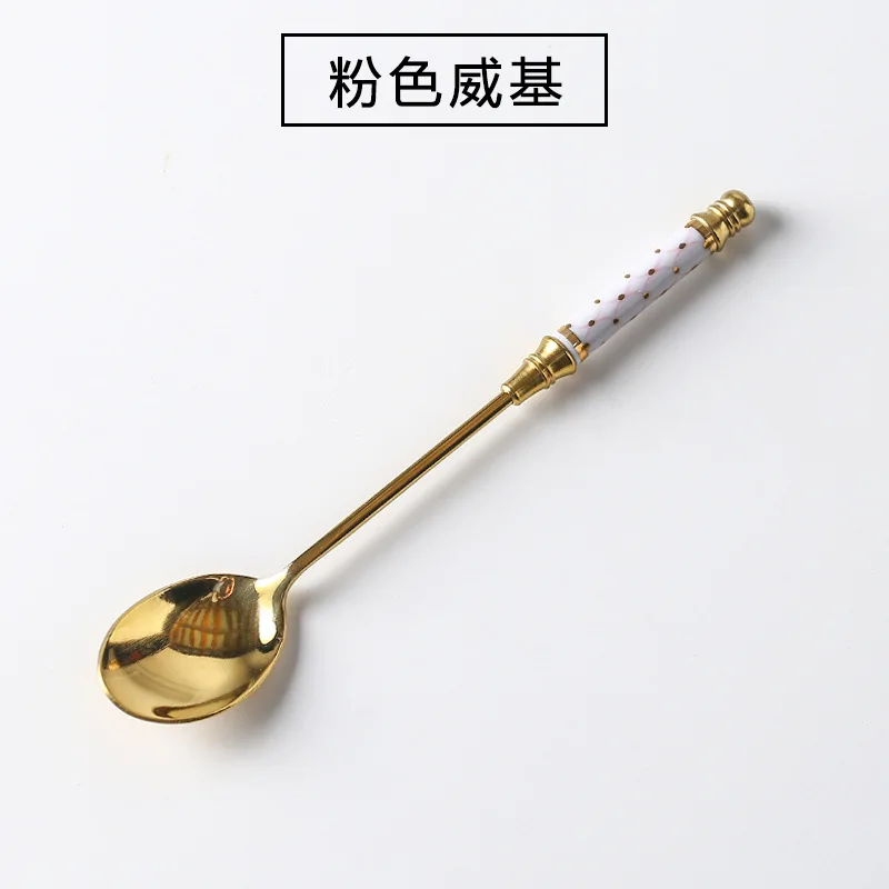 

Золотая десертная ложка EINSOG из нержавеющей стали