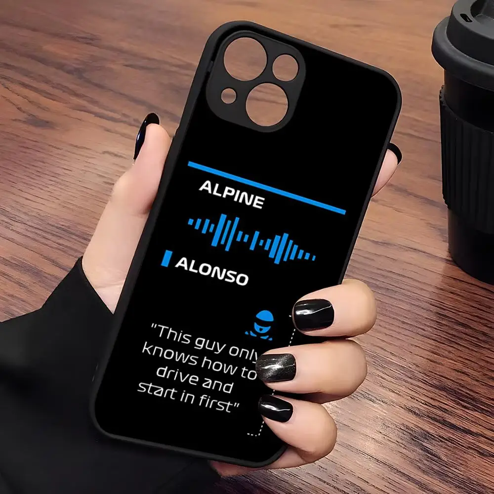 Чехол для телефона F1 Fernando Alonso матовый прозрачный Iphone 16 15 14 13 Mini 12 Pro 7 8 11 XR Xs X Plus