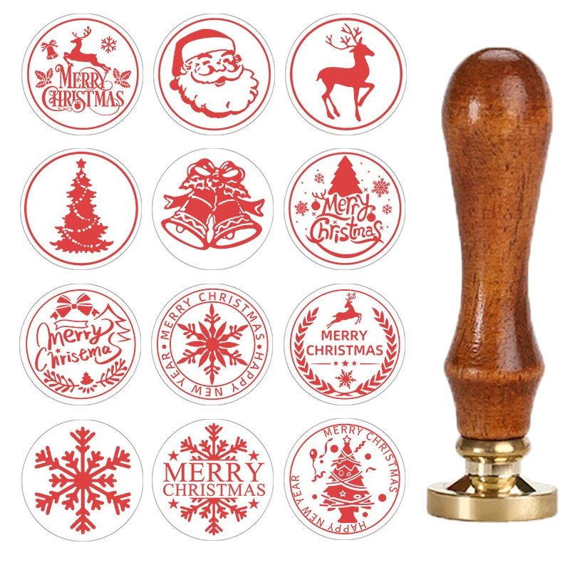 Рождественский воск искусственная голова с деревянной ручкой ретро Санта-Клаус