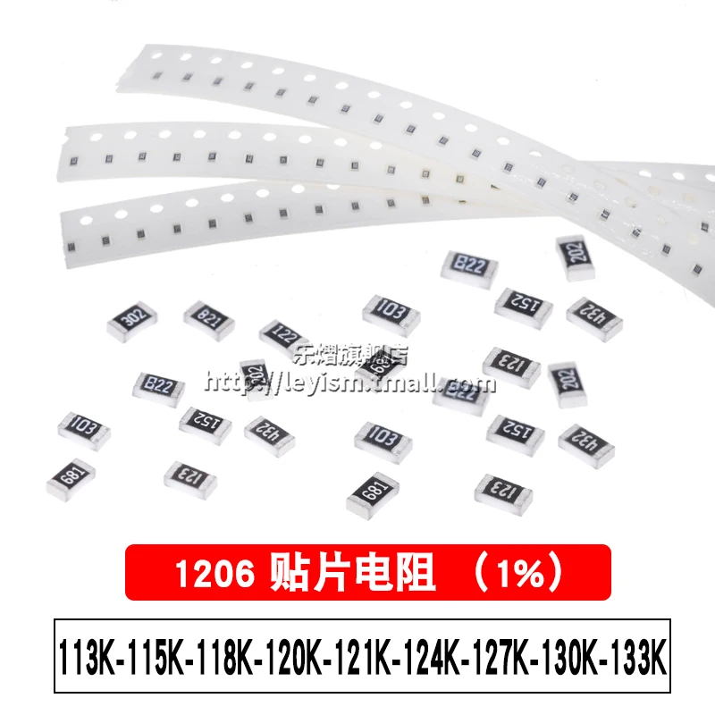 

100pcs 1206 1% 113K 115K 118K 120K 121K 124K 127K 130K 133K Patch resistance