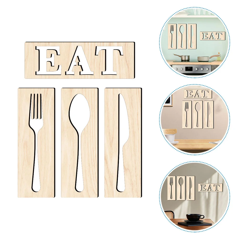 

1 Set Of Rustic Home Decor Family Basswood Decorative Farmhouse Living Room Wall Decor Eat Sign For Kitchen
