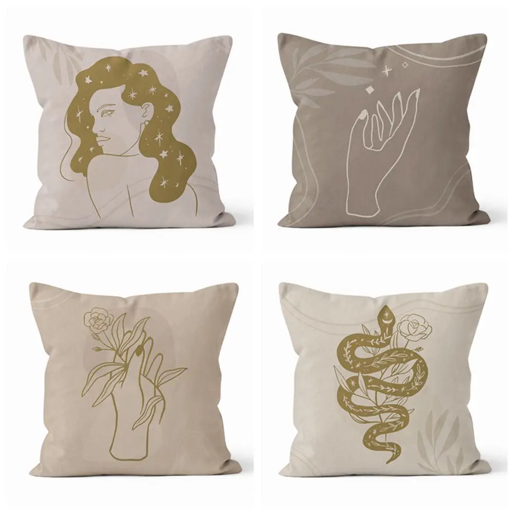 

Abstract Art Snake Rose Woman Living Room Cushion Pillowcase Home Decoration Sofa Pillowcase Throw Pillows Decoration For Home