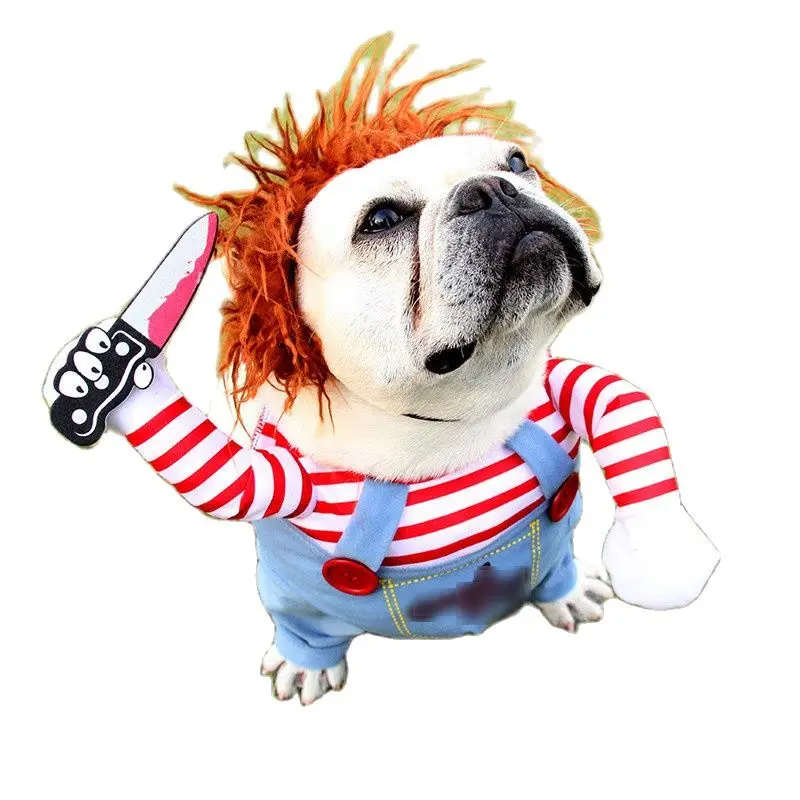 

Funny Dog Clothes For Dog Hoodies Cosplay Pets Cat Clothes Jacket Face Costume Fancy Dress Comical Outfits Holding A Knife Party