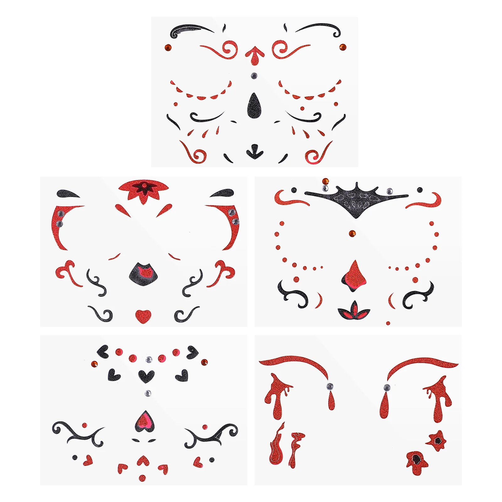 

5 Sheets Face Stickers Body Stickers Face Decors for Party Decoration Festival