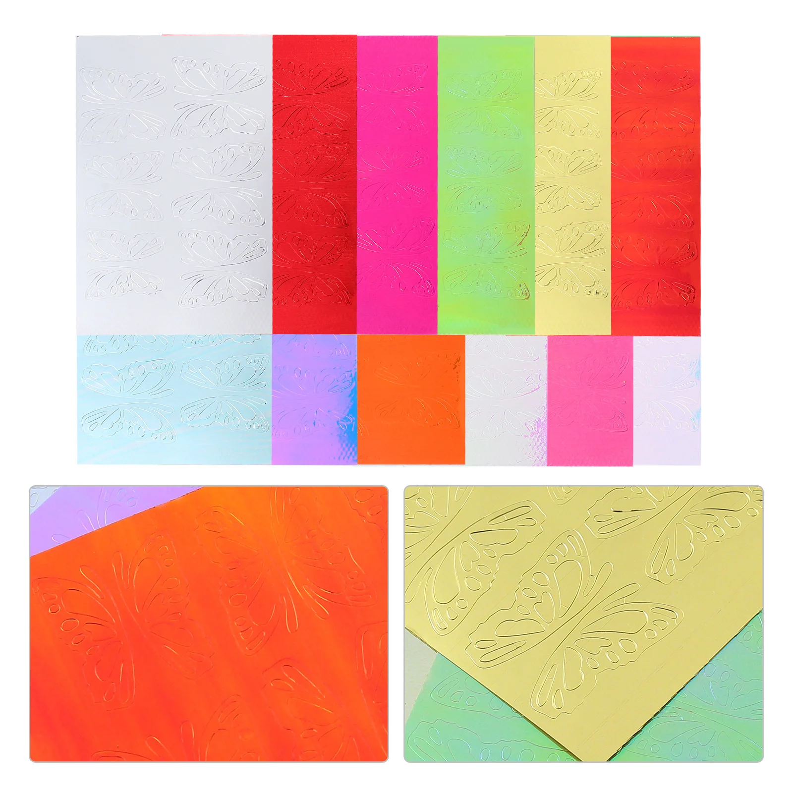 

16 Sheets Butterfly Stickers Flame Stickers Glitter Nail Sticker Flash Shiny Nail Stickers The Pet Women Nail Decals