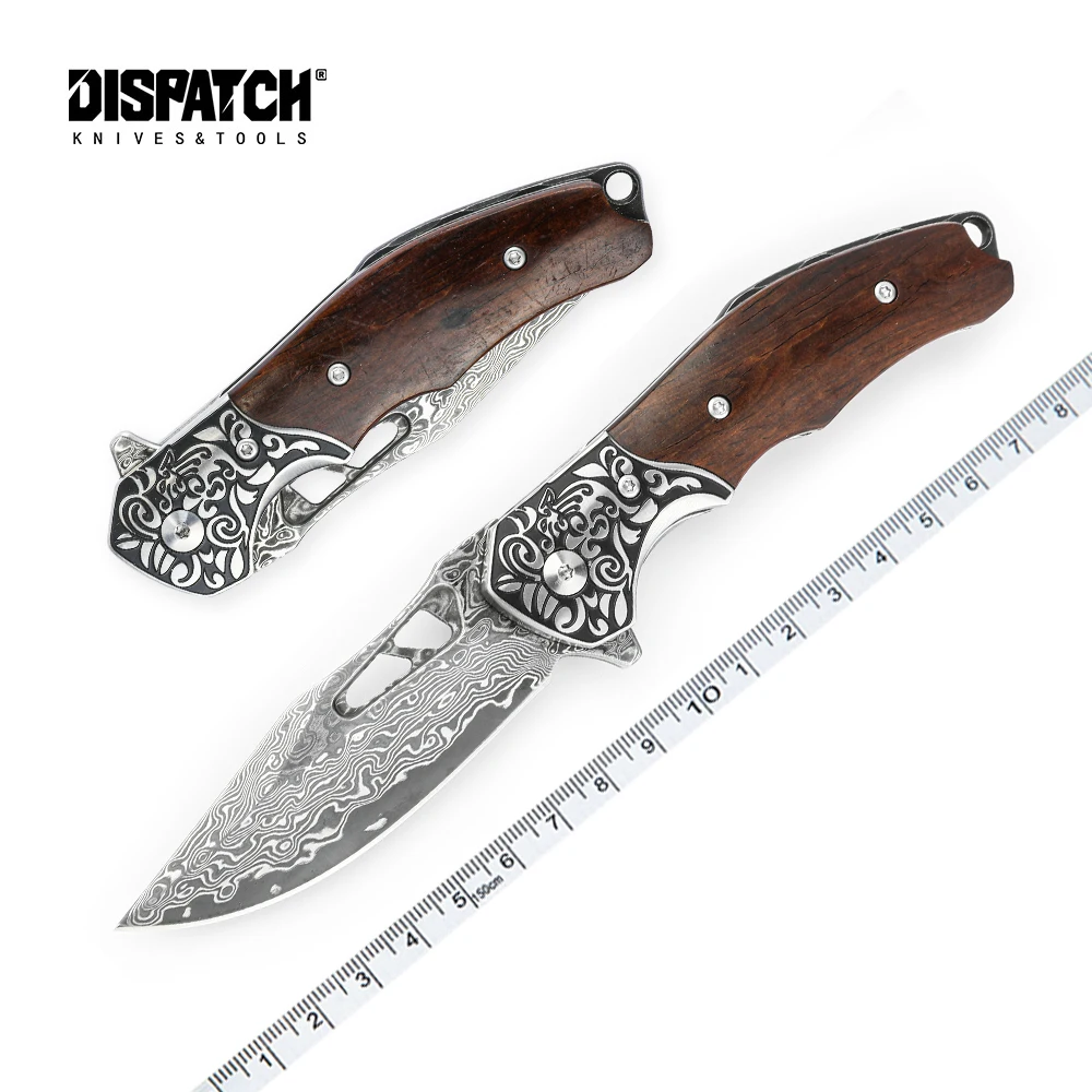 67 Layers Damascus Steel Blade VG10 Folding Knife Survival Pocket Knives with Wood Handle Camping Tactical Outdoor EDC Hand Tool