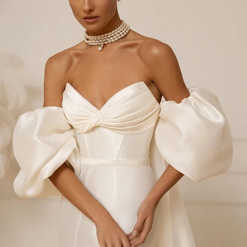 Женское свадебное платье-Русалка It's yiiya Белое Атласное платье без рукавов с