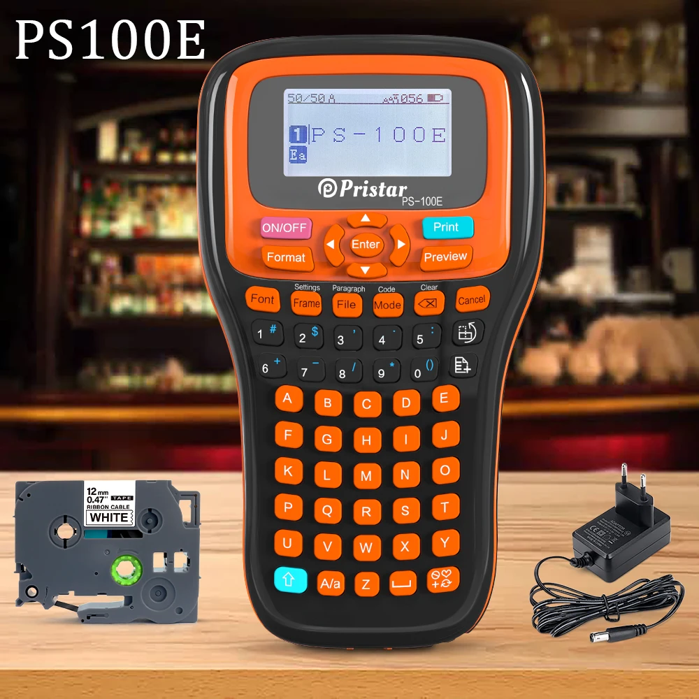 

[4 варианта] Беспроводная Этикетировочная машина PS100E с автоматической резкой, клейкая этикетка TZe231, термоусадочная лента HSe