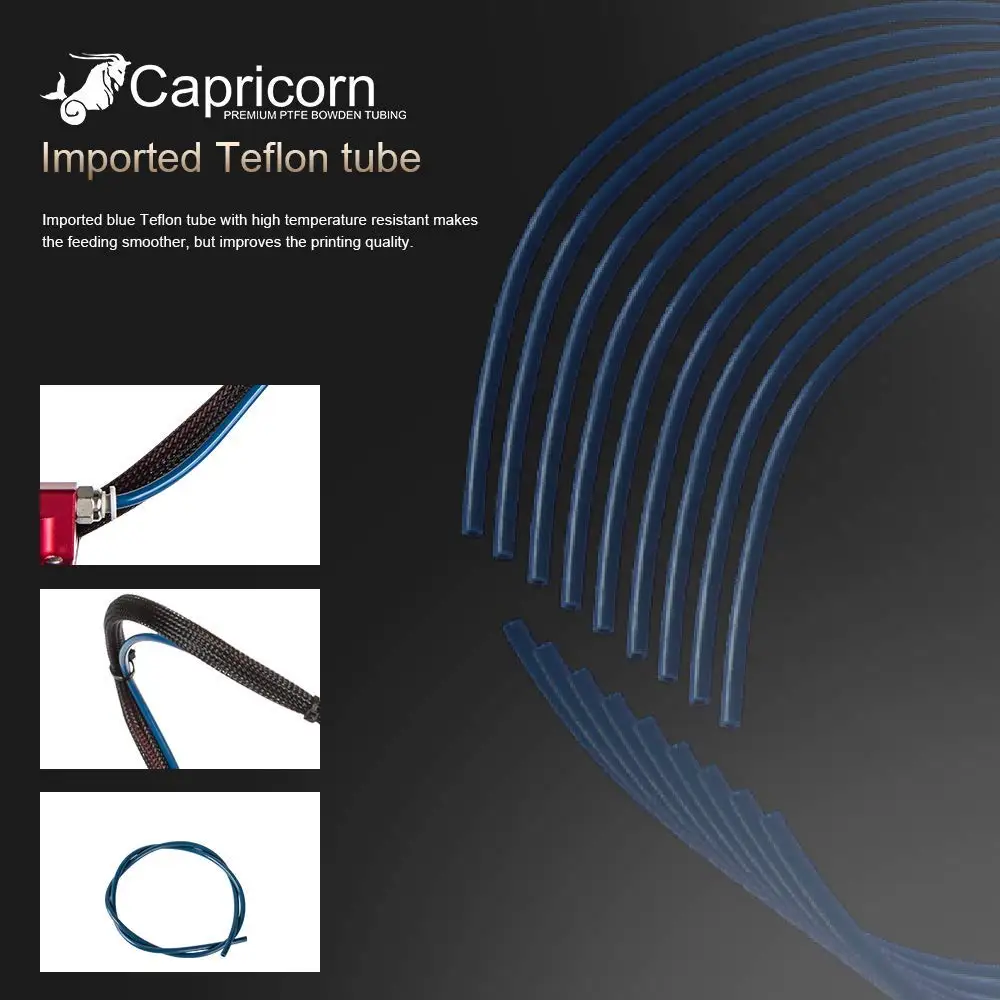 Creality Capricorn Bowden ПТФЭ трубка 1 м/2 м XS серии 75 мм Филамент M6/M10 пневматические фитинги