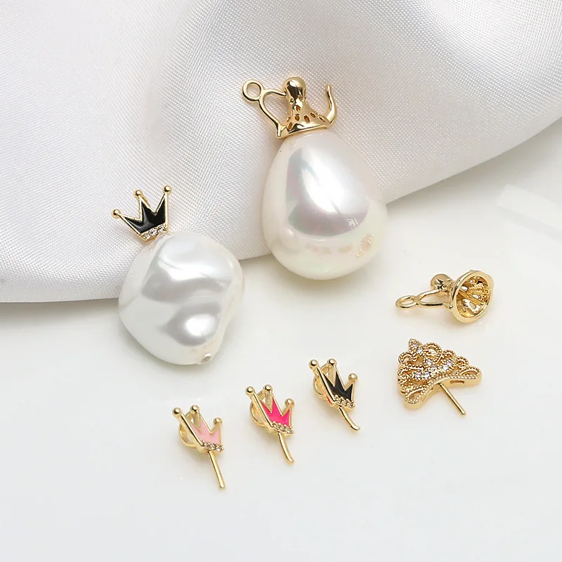 

2pcs Copper Metal Half Hole Pendant Pin Pendant Hat Eye Pin Charms Pearl Pendant Connector Top Drilling Jewelry Accessories