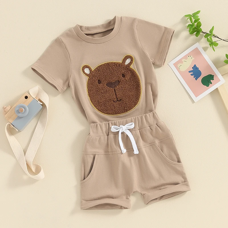 Летняя одежда для маленьких девочек футболка с коротким рукавом и вышивкой