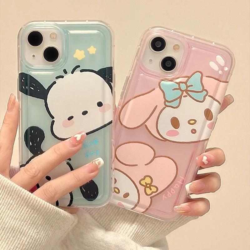 

Kawaii Sanrio моя мелодия почтовый симпатичный семейный стенд телефонный чехол для Iphone 14 13 12 11 Pro Max Plus Ударопрочный Мягкий чехол Y2K подарок для девочек
