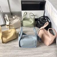 pillow arm handbags for women 100 genuine leather single shoulder bags casual zipper messenger bags small body large capacity