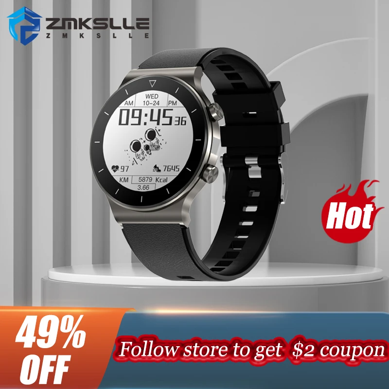 

ZMKSLLE Black Full Circle Screen Sports Health Smart Watch Men Heart Rate Blood Pressure Fitness Tracker IP68 Sport Waterproof