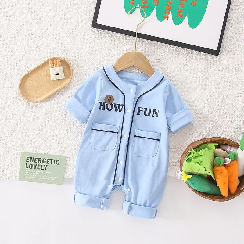 

Детский хлопковый комбинезон с длинными рукавами и карманами