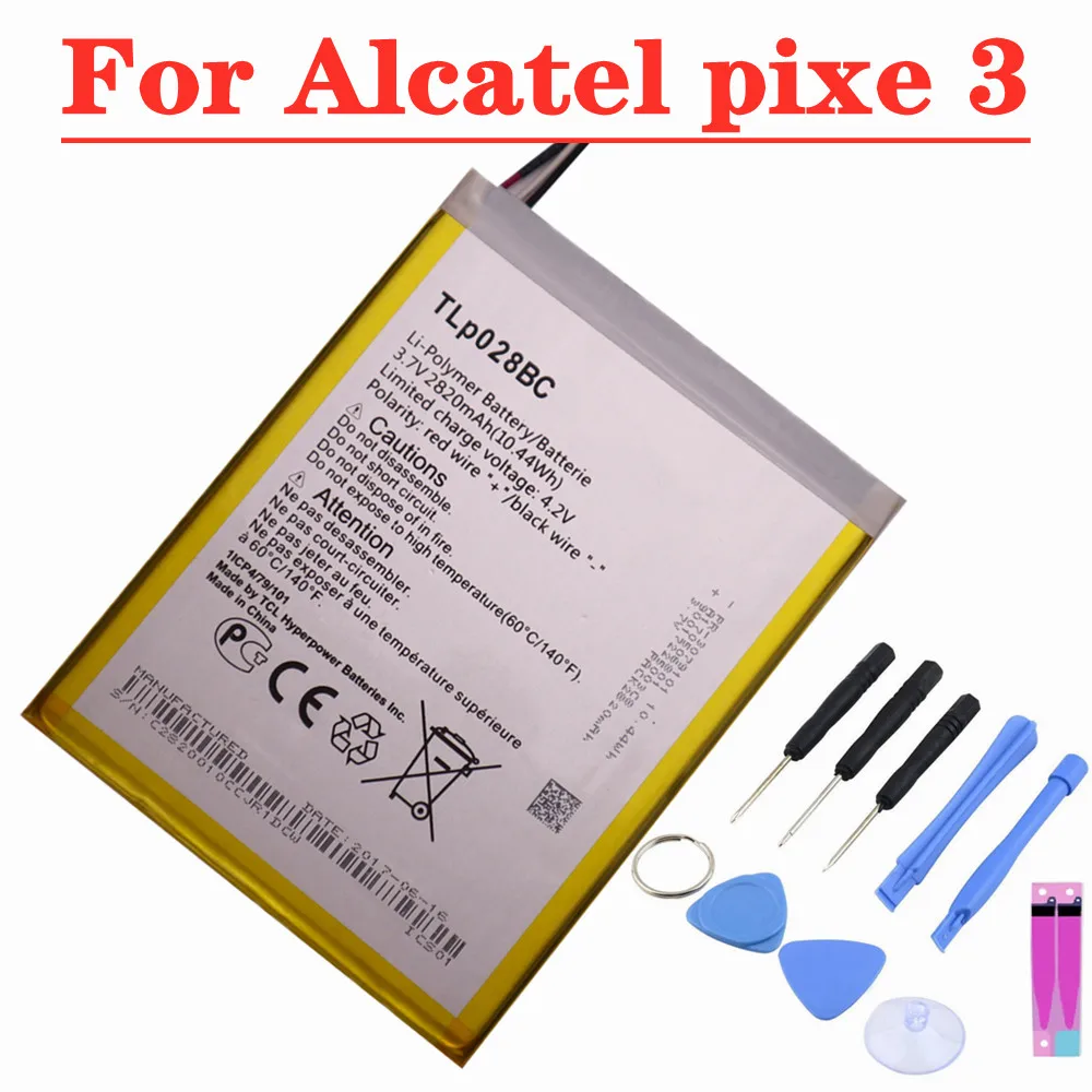 

2820mAh TLP028BC TLp028BD аккумулятор для Alcatel Tab pixe 3 телефон планшет сменный аккумулятор + Инструменты