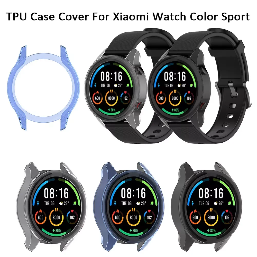 

1Pc TPU Case For Xiaomi Mi Watch Color Sports Edition Scratch proof Shockproof Smartwatch Protective Cover Frame Bumper Shell