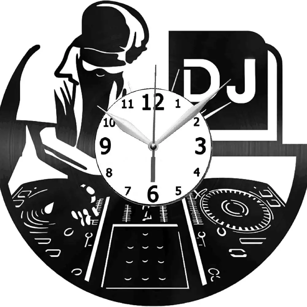 

Мужские DJ-часы с виниловой пластиной, 12-дюймовые часы в стиле хип-хоп, рок-часы с дистанционным управлением, бесшумные часы для вечеринки