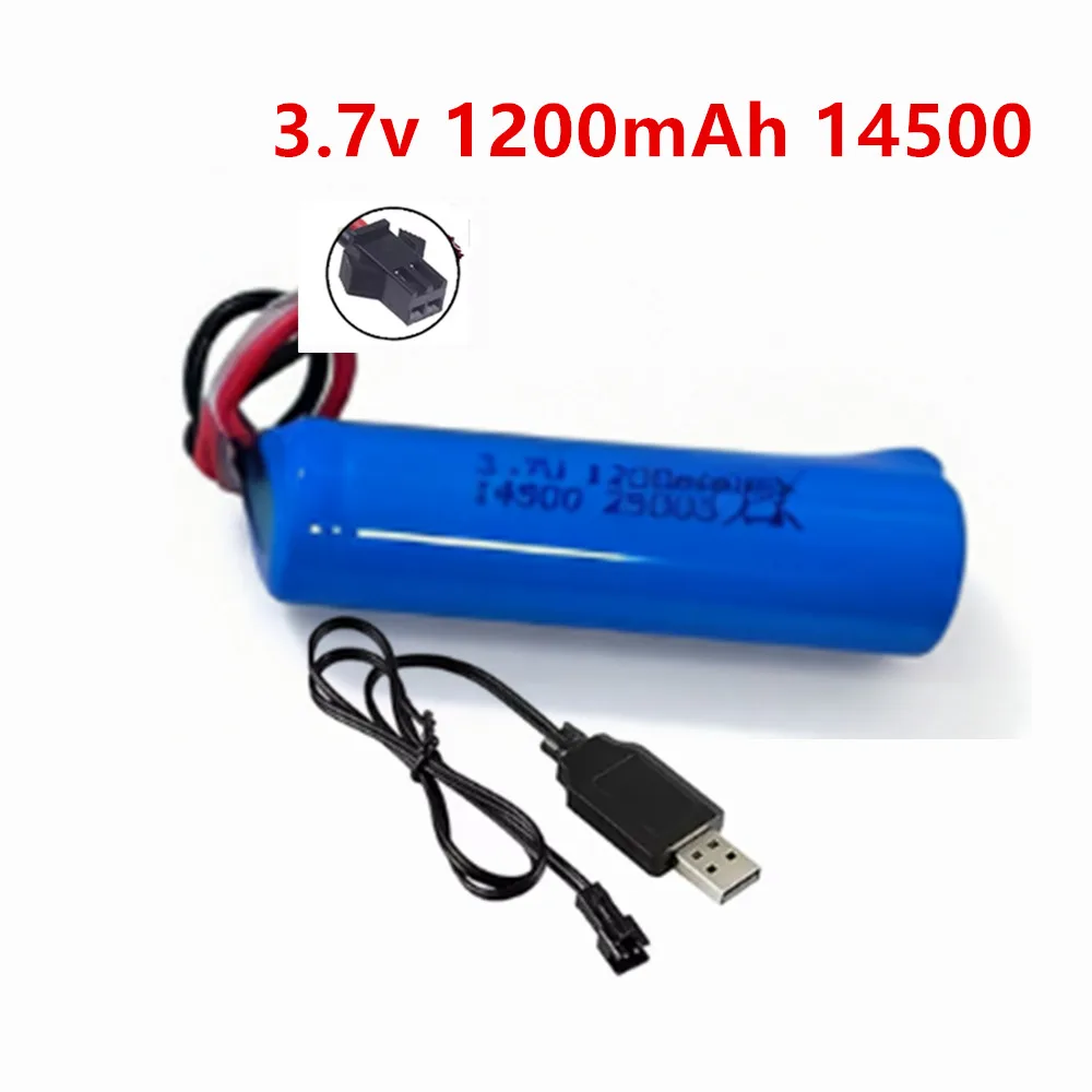 Фото Аккумулятор LiPo 3.7V 14500 1200mAh для радиоуправляемых игрушек, аксессуары для C2 D828, запчасти для вертолетов, автомобилей, танков, пистолетов, грузовиков, поездов №1