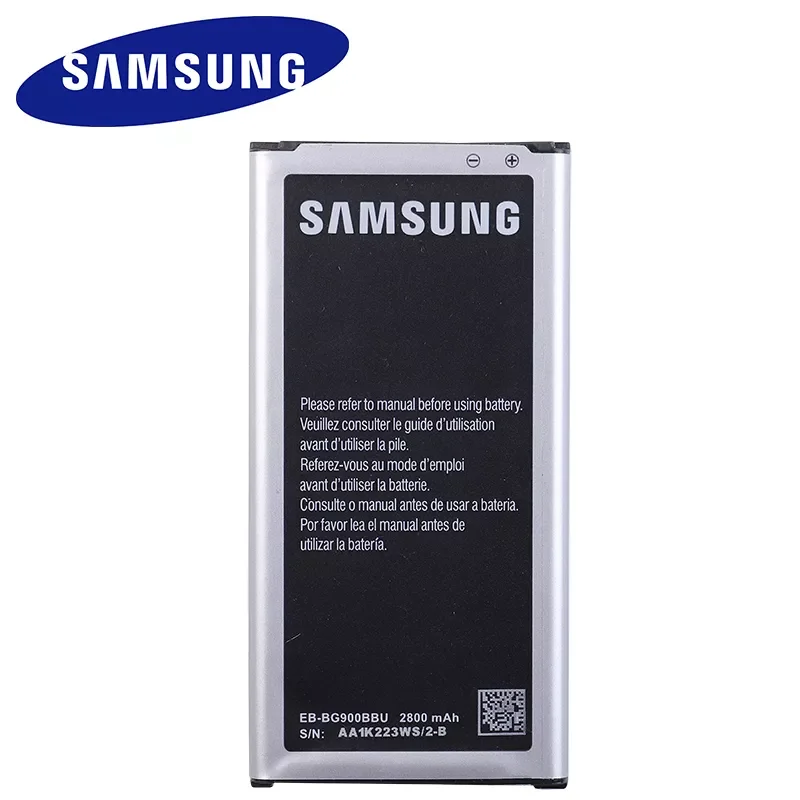 

NEW2023 Original Battery For Samsung Galaxy S5 EB-BG900BBC NFC EB-BG900BBE s5 G900S G900F G9008V 9006v 9008W 9006W 2800mah Batte