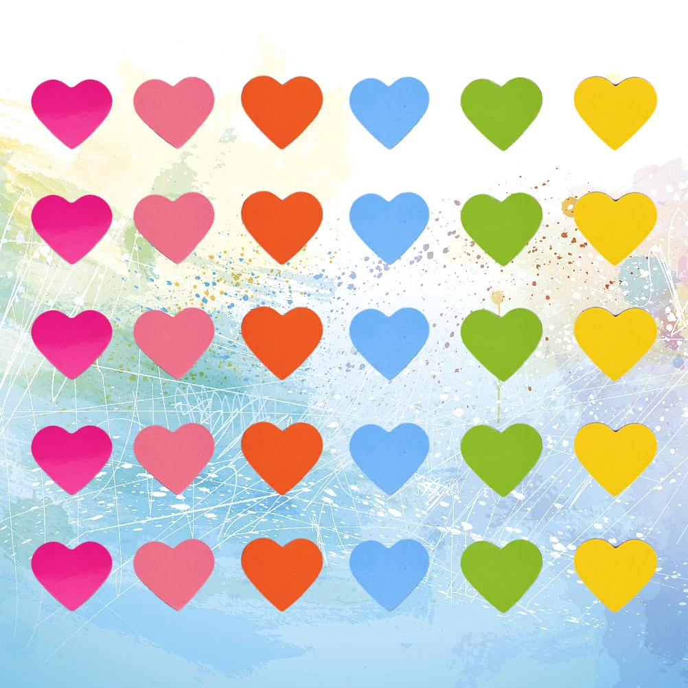 

120Pcs 3cm Heart Shaped Blackboard Refrigerator Magnetic Stickers for Children Game Awarding (Red, Orange, Yellow, Green, Blue,