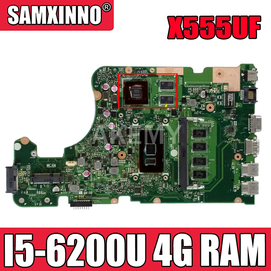 

Новая материнская плата Akemy для ASUS X555UF X555U X555UQ I5-6200U 4G RAM материнская плата для ноутбука