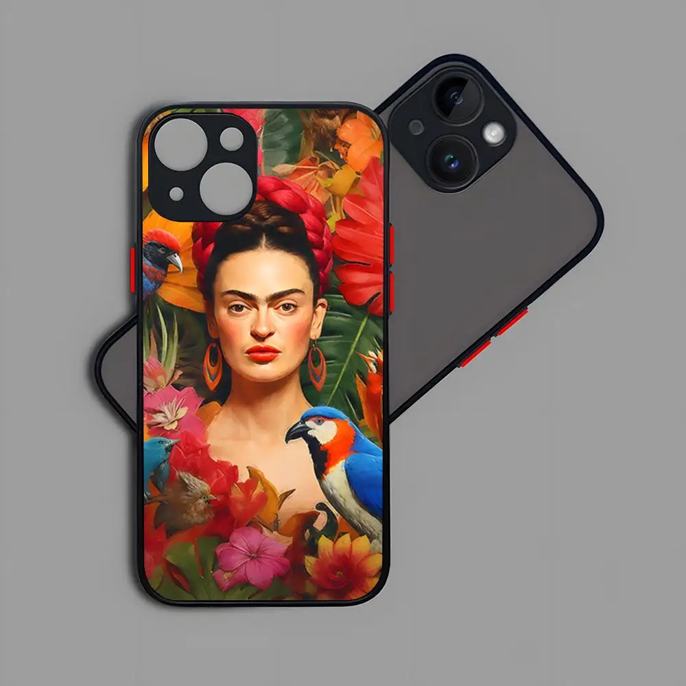 Phone Case Fashion F-Frida K-KahlosS Matte Transparent Back For IPhone 16 15 14 13 12 11 Pro Max X XR XSMax 7 8 Plus Cover