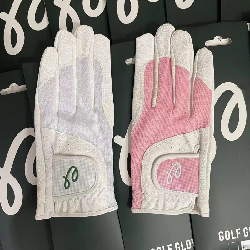[Korea] M Golf Gloves Women's Leather Wear-resistant Sports Comfortable Fashion Golf Ball Gloves Non-slip Breathable# M01
