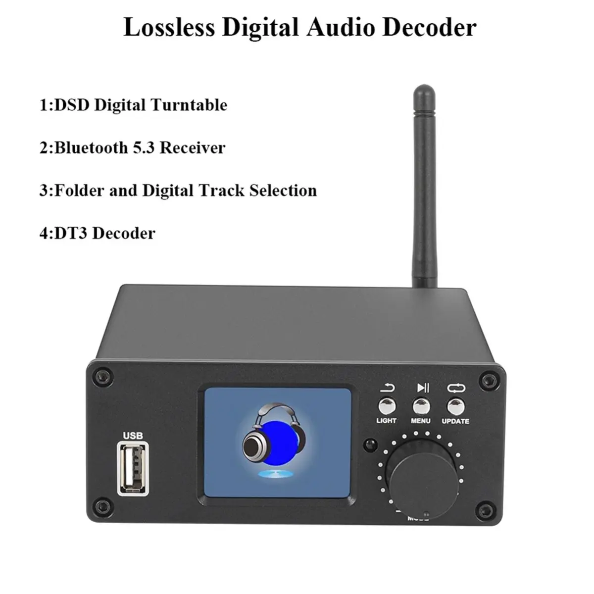 Фото (ABDH) Цифровой аудиодекодер-плеер HIFI без потерь качества, Bluetooth ES9038Q2M, профессиональный музыкальный проигрыватель, декодирование DTS, американский штекер №1