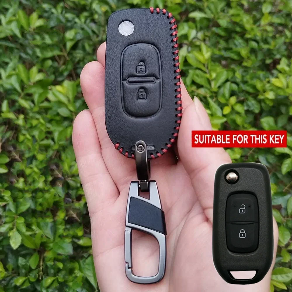 

Кожаный чехол для ключей для Renault Logan 2 Stepway Sandero Duster 2019 2020, держатель для ключей, защитный чехол, автомоби...