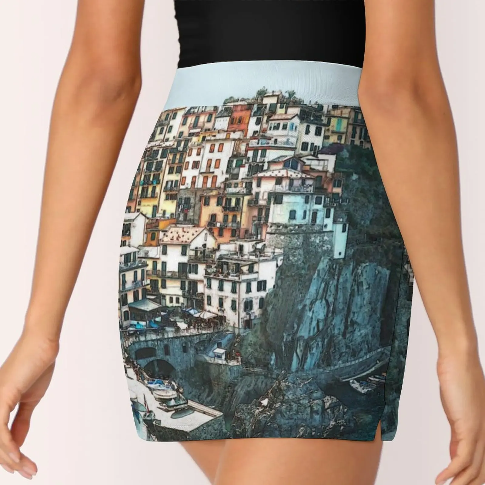 Мини-юбка Cinque Terre Travel - Manarola Italy из полиэстера