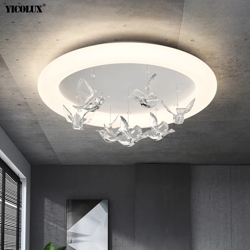 Dimming White New Modern LED Chandelier Lights Dining Living Study Room Bedroom Flats Aisle Hall Villa Bar Lamps Indoor Lighting