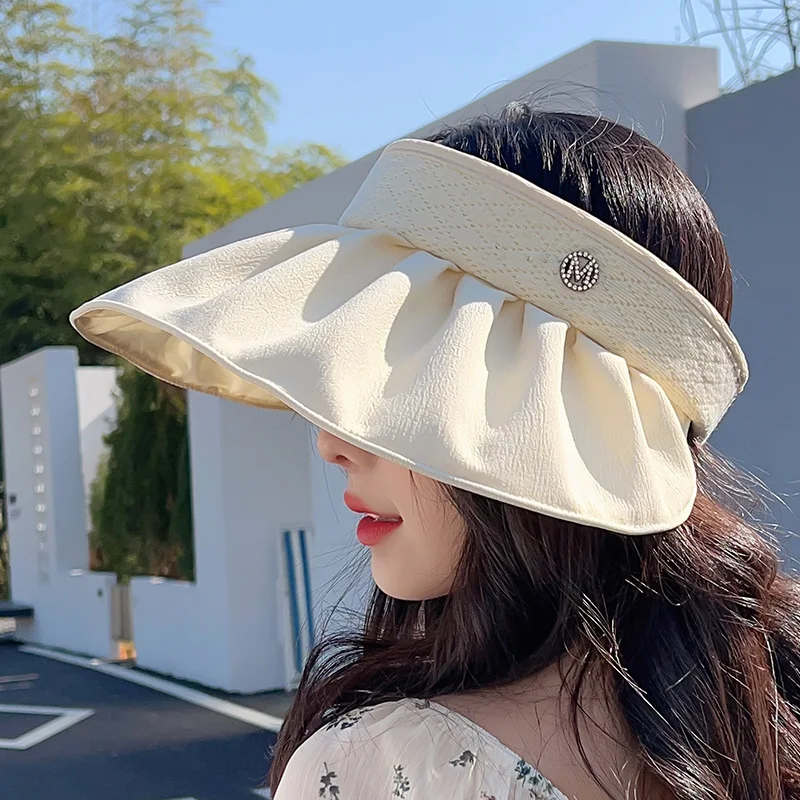 2023 New Visor Cap Children's Summer Sun Protection Sun Protection UV Protection Face-Covering All-Match Big Brim Air Top Hat