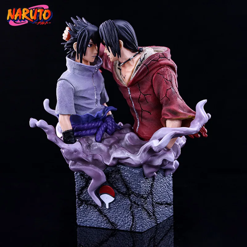 

17cm Anime NARUTO Busts Figure GK Brotherhood Reconciliation Uchiha Itachi Sasuke Action Figure PVC Collection Model Toys