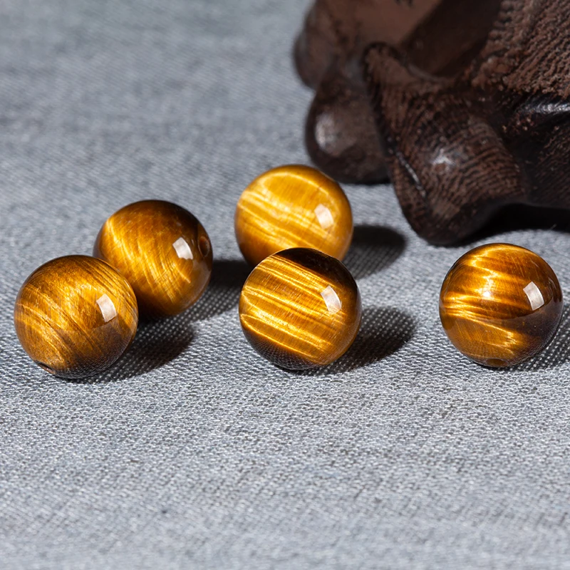 Натуральный желтый тигровый глаз камень свободные бусины круглые одиночные Wenwan