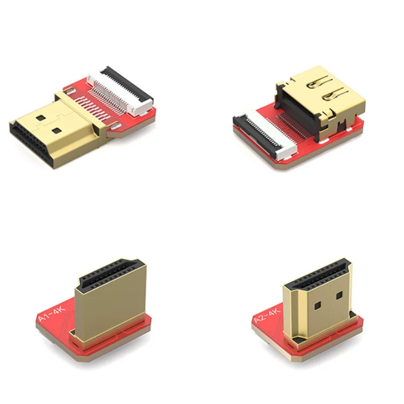 Гибкий плоский кабель 4K 60 Гц Ribbon FPV HDMI-совместимый, разъем MicroMini HDMI (женский) для Raspberry Pi 4, 90 градусов, FFC, 20-контактный, HD (art.: 3920da8f4bbdd) - 3920da8f4bbdd